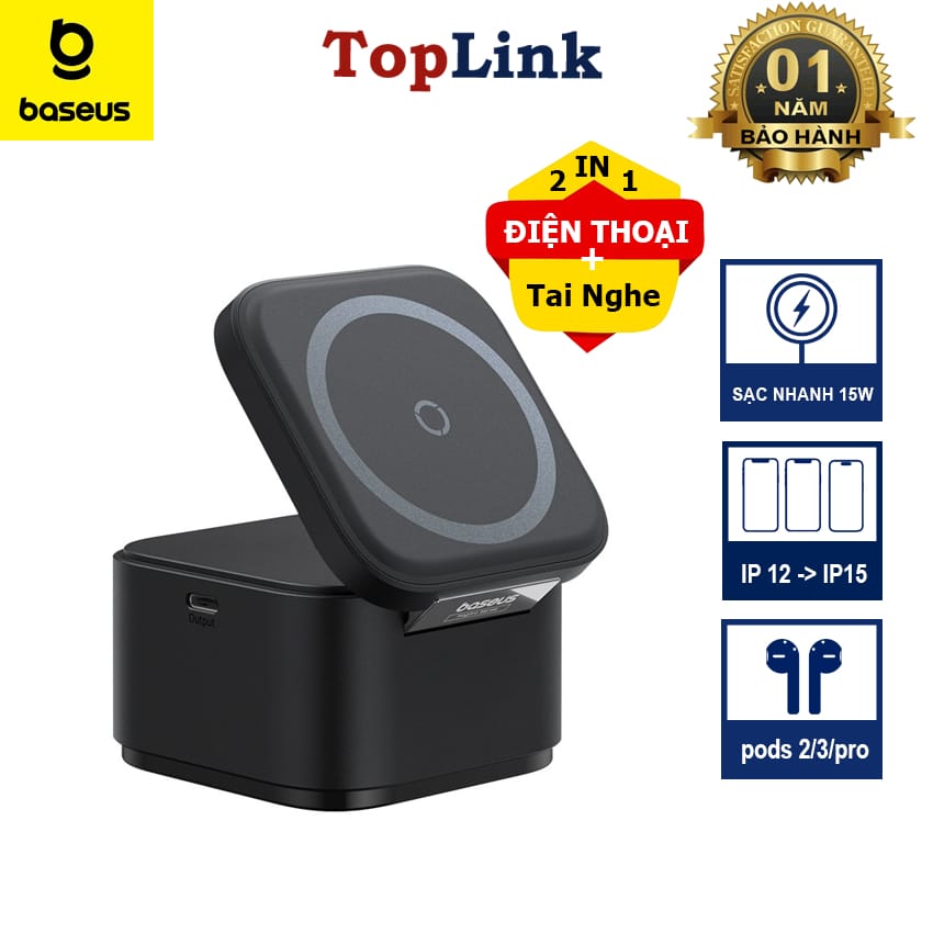 Đế Sạc Không Dây 15w Baseus MagPro 2 IN 1 Magnetic Wireless Charger