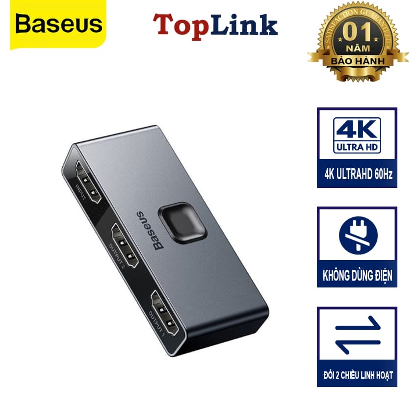 Bộ Chia Tín Hiệu Kỹ Thuật Số 4K HDMI 2 Chiều Baseus Matrix HDMI