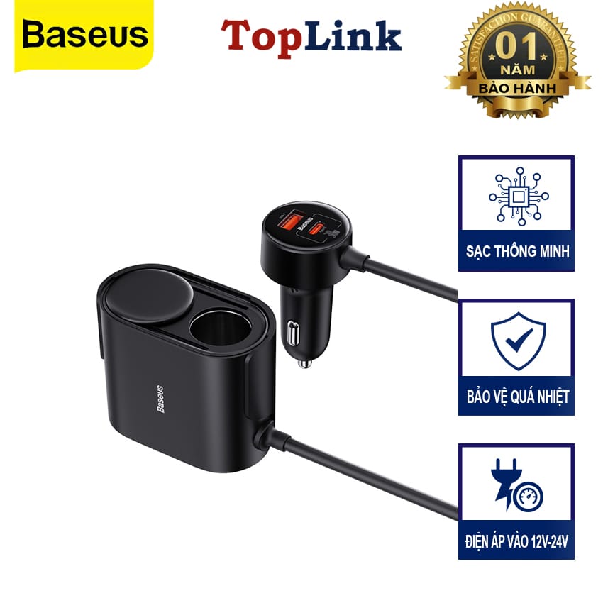 Tẩu Sạc Nhanh 30w Baseus BS-CG010 Trên Ô Tô Xe Hơi 12V, 24V
