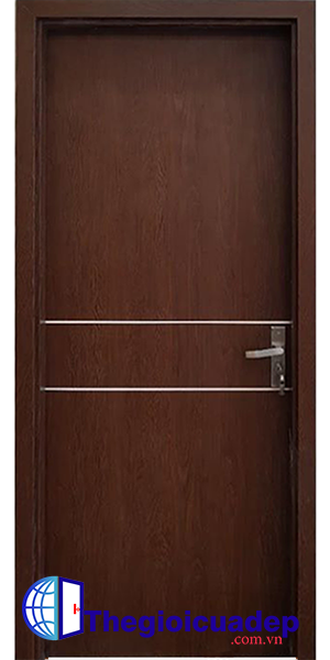 cửa mdf 2 chỉ nhôm dọc