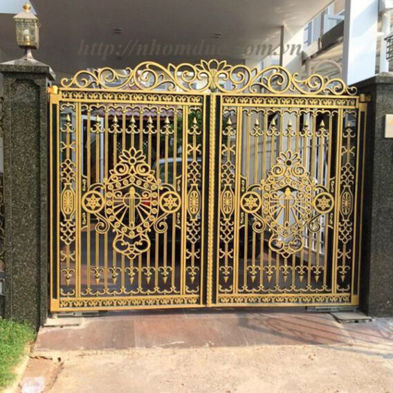 cổng nhôm đúc đơn giản