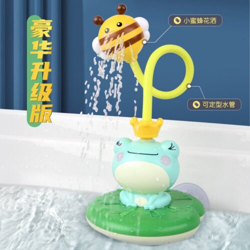 Đồ chơi nhà tắm chú ếch phun nước cho bé - kèm 5 phụ kiện nhỏ có vòi hoa sen