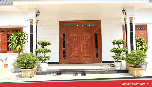 công trình Cửa thép vân gỗ 4 cánh KG-41.01.K-2TK 