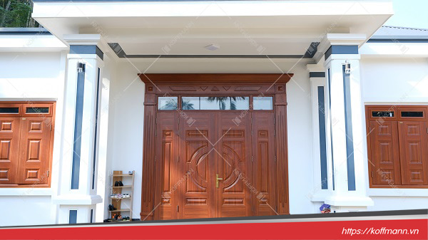 Cửa thép vân gỗ Luxury KL-41.01.03-4TK 12 nhà đẹp với cửa thép vân gỗ Luxury KL-41.01.03-4TK