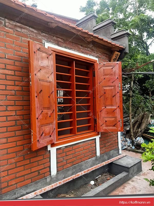 Cửa sổ thép vân gỗ KS-22.CS3 đẹp
