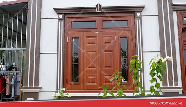 cửa cửa sổ thép vân gỗ KS-41.CS1.K-2TK 