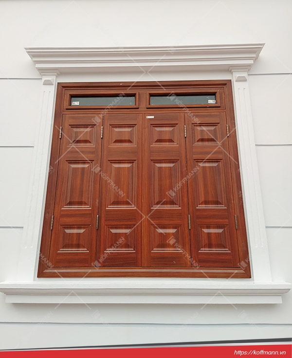 Cửa sổ thép vân gỗ KS-42.CS3-2TK 6 mẫu cửa sổ thép vân gỗ KS-41.CS1.K-2TK công trình thực tế