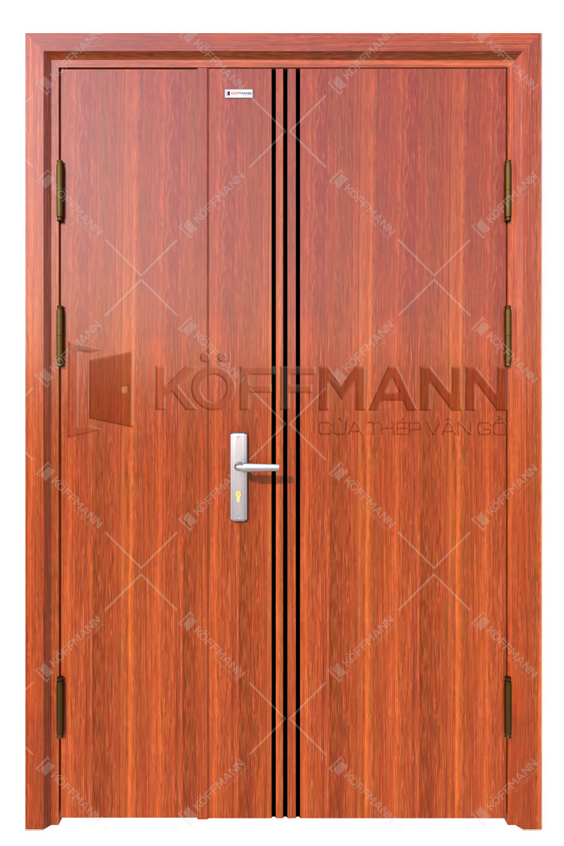 Cửa thép vân gỗ KG-21.08.P 3 cua thep van go KG 21.08.01