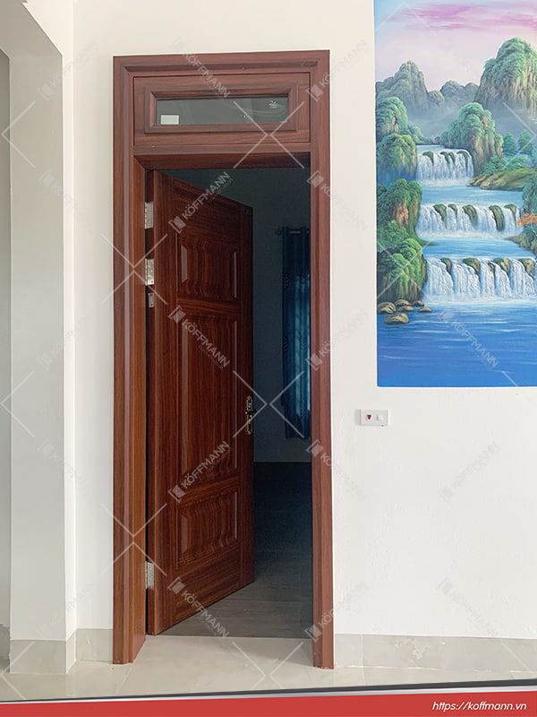 công trình  cửa thép vân gỗ 1 cánh KG-1.06-1TK 