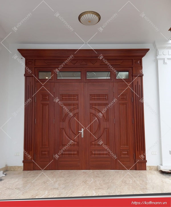 Cửa thép vân gỗ Luxury KL-41.01.03-4TK 15 cửa thép vân gỗ Luxury KL-41.01.03-4TK thi công