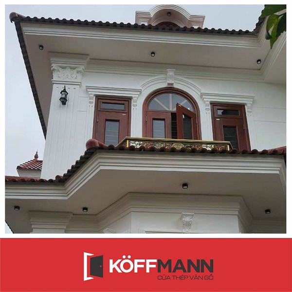 sản phẩm cửa sổ thép vân gỗ KSV-22.K.K
