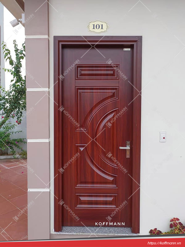 Cửa thép vân gỗ KG-1.01-1NC 3 Cánh cửa thép vân gỗ 1 cánh KG-1.01