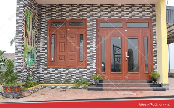 cửa cửa sổ thép vân gỗ KS-41.CS1.K-2TK 