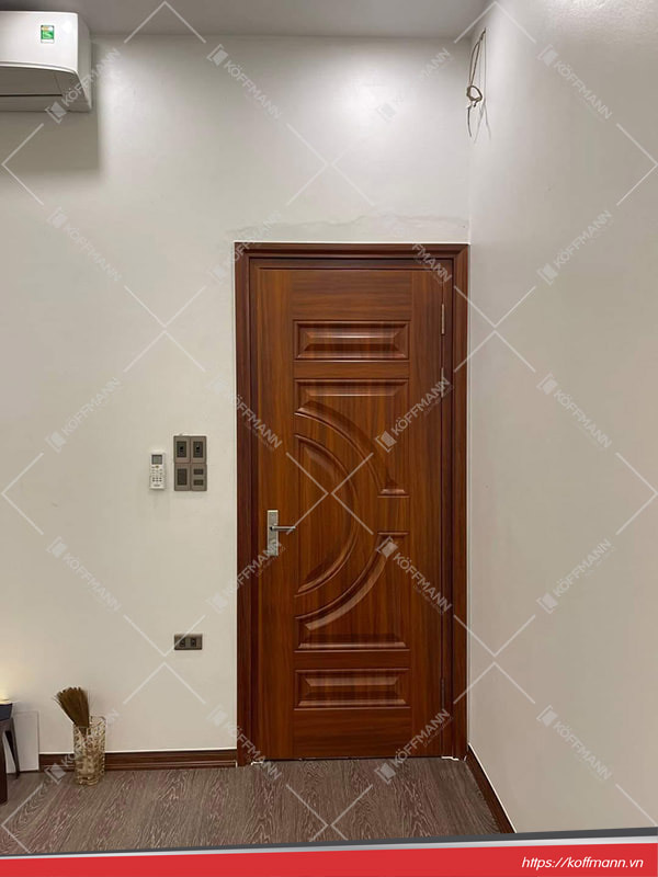 Cửa thép vân gỗ KG-1.01-1NC 4 Cánh cửa ra vào thép vân gỗ 1 cánh KG-1.01