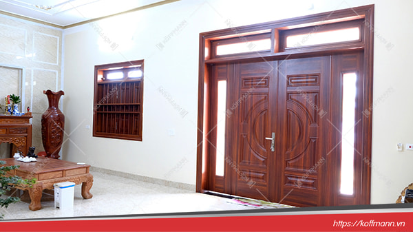 cánh cửa thép vân gỗ 4 cánh KG-41.01.K-2TK 