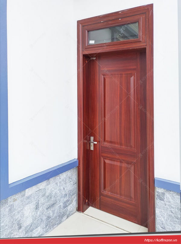 công trình  cửa thép vân gỗ 1 cánh KG-1.06-1TK 