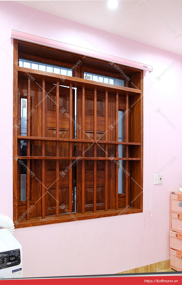 Cánh cửa cửa sổ thép vân gỗ KS-41.CS1.K-2TK 