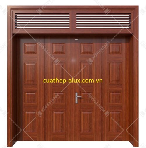 Cửa thép vân gỗ 4 cánh cân H4