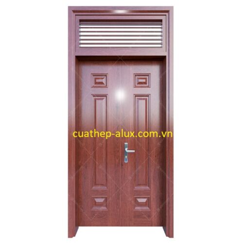 Cửa thép vân gỗ 2 cánh cân H3