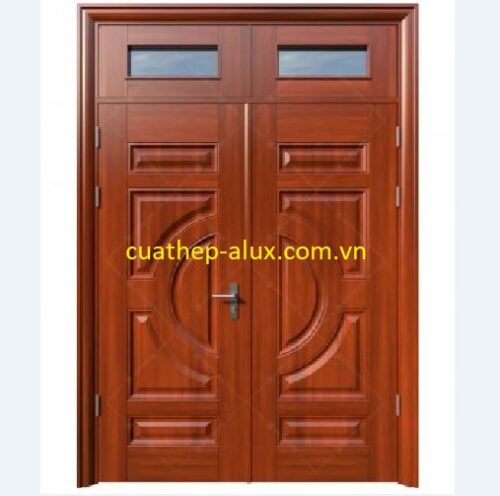 Cửa thép vân gỗ 2 cánh cân H2