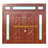 Cửa thép vân gỗ 4 cánh lệch H3 2 cua thep van go 4 canh lech H4