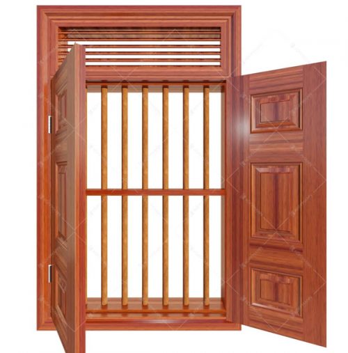 Cửa sổ thép vân gỗ KGS2.CS1-NC