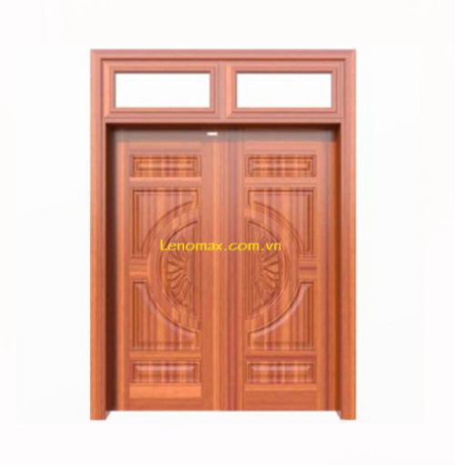Cửa thép vân gỗ 2 cánh cân H5