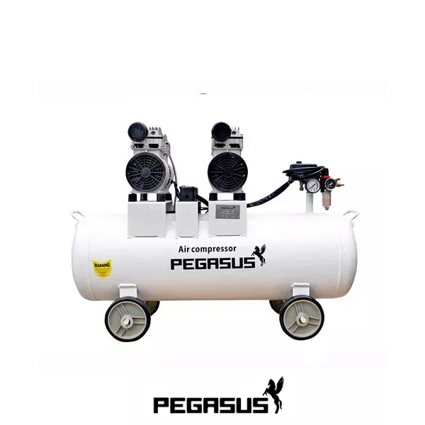 Máy nén khí Pegasus 70L không dầu TM-OF750*2 1 MAY NEN KHI KHONG DAUGIAM AM PEGASUS TM OF750x2 70L