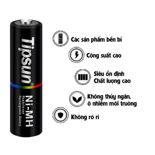 Pin sạc AAA Ni-MH 1.2v 1000mAh Tipsun 11