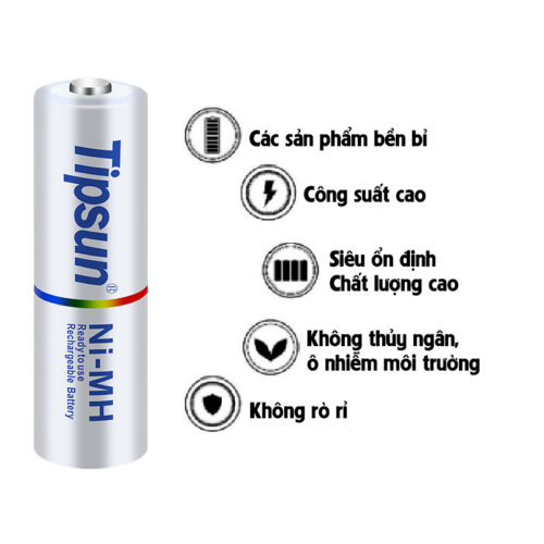 Pin sạc AA Ni-MH 1.2v 2000mAh Tipsun 11 1
