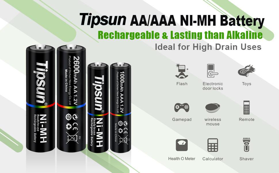 Pin sạc AAA Ni-MH 1.2v 1000mAh Tipsun 13 3