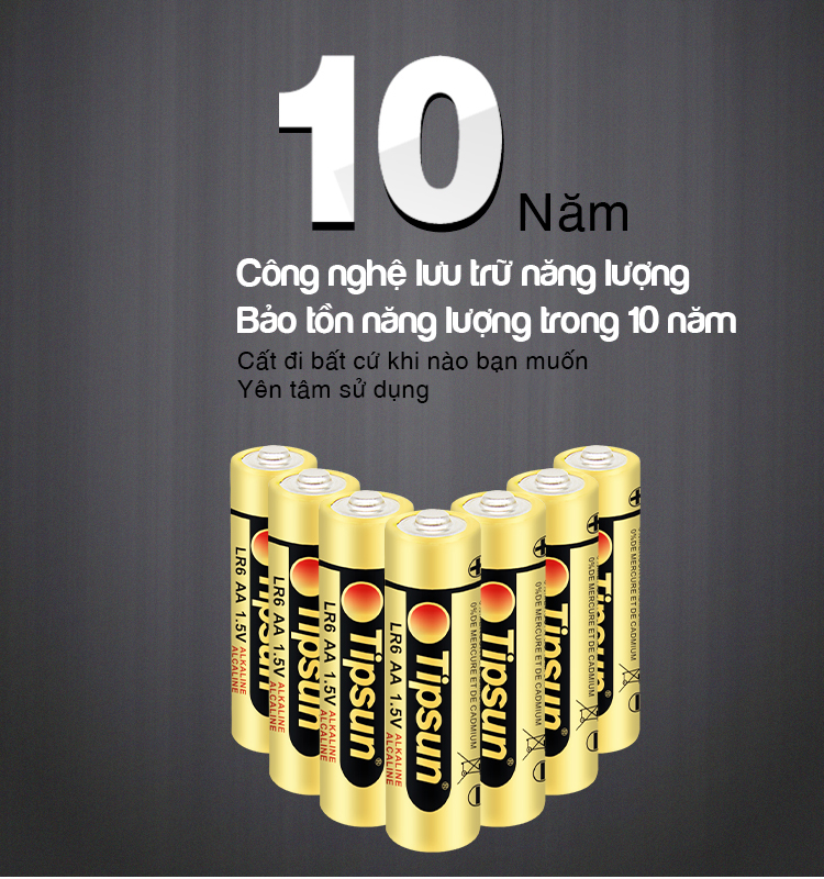 Pin AA Alkaline 1.5v chính hãng Tipsun 5 2