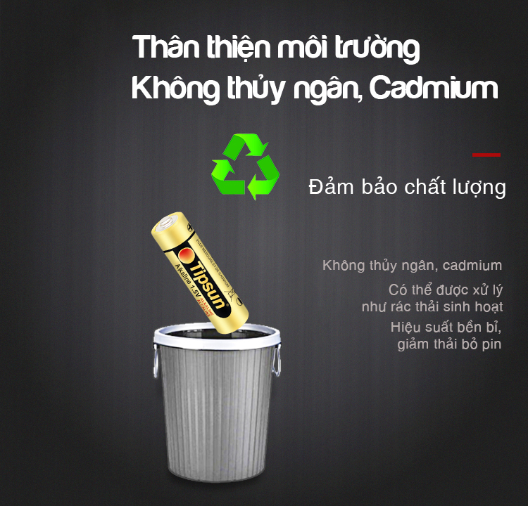 Pin AA Alkaline 1.5v chính hãng Tipsun 6 3