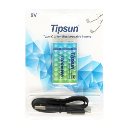 Bộ pin sạc Li-ion type-C 9v 3700mWh Tipsun