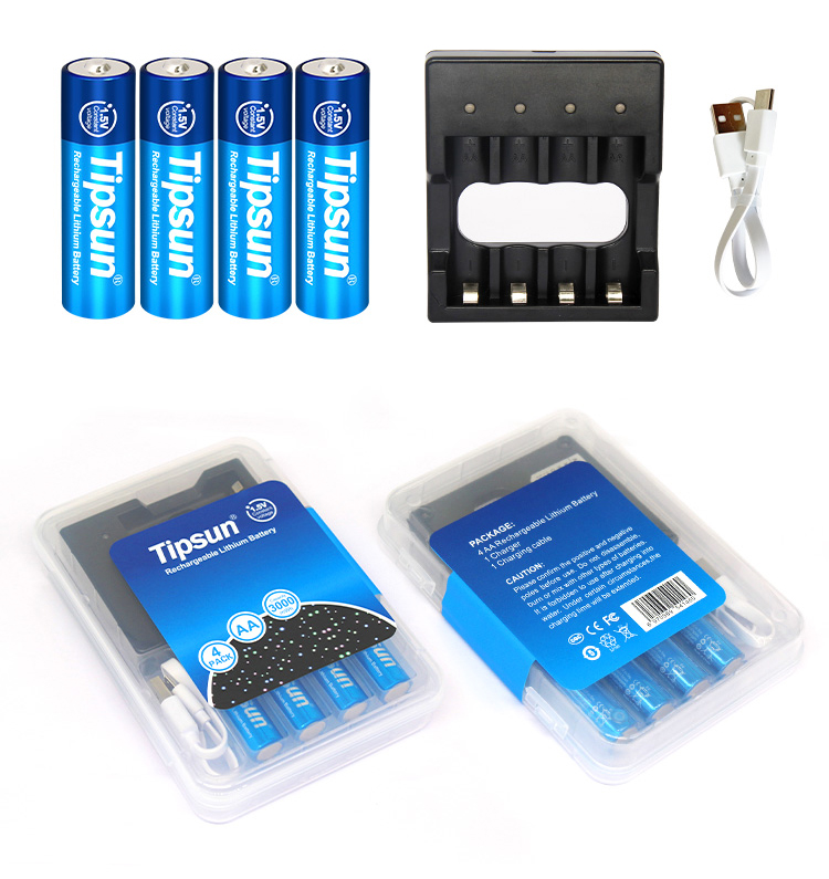 Bộ pin sạc AA Li-ion 1.5v 3000mAh Tipsun Bộ pin sạc AA Li-ion 1.5v 3000mAh Tipsun
