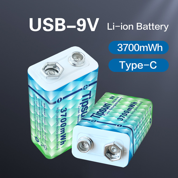 Bộ pin sạc Li-ion type-C 9v 3700mWh Tipsun ˜ 1