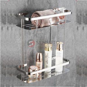 Kệ nhà tắm  2 tầng Inox 304 chữ nhật