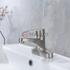 Vòi rửa mặt nóng lạnh inox 304 mờ