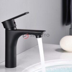 Vòi Lavabo Sensuto  Nóng Lạnh Màu Đen