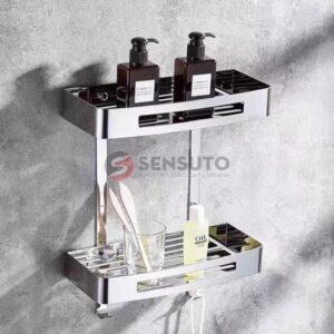 Kệ nhà tắm  2 tầng Inox 304 chữ nhật