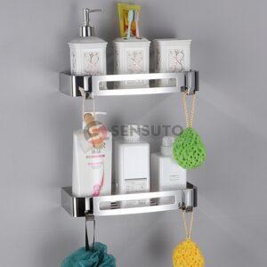 Kệ nhà tắm Inox chữ nhật 1 tầng