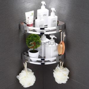 Kệ phòng tắm Inox tam giác treo góc