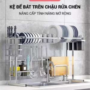 Kệ để bát trên chậu rửa inox 304 cao cấp Co Giãn