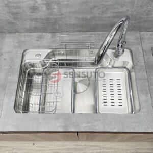 Chậu Rửa Bát 1 Hố Hàn Quốc Sensuto XLG8050T ( Bản full phụ kiện , xiphong cao cấp)