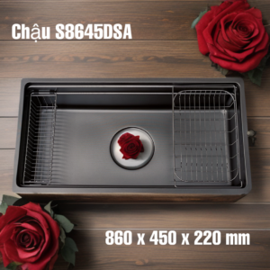 Chậu rửa bát chống xước 1 hố SENSUTO S8645DSA Decor bề mặt tạo hạt cao cấp PVD Black