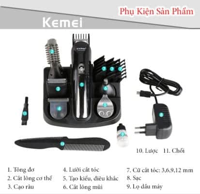 Tông đơ cắt tóc đa năng 6 trong 1 Kemei KM-600 28 - Tong do cat toc da nang 6 trong 1 Kemei KM 600 8