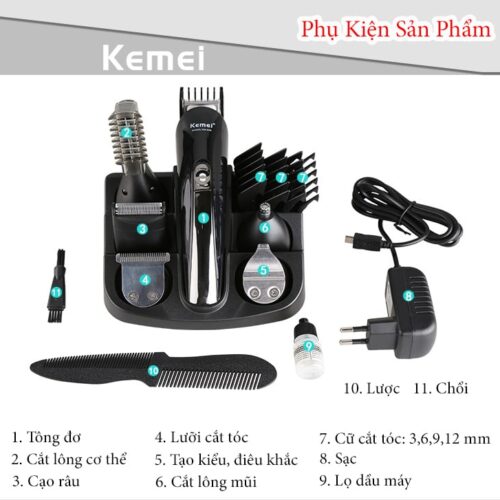 Tông đơ cắt tóc đa năng 6 trong 1 Kemei KM-600 14 - Tong do cat toc da nang 6 trong 1 Kemei KM 600 8
