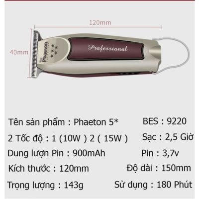 TÔNG ĐƠ CẠO VIỀN, CHẤN VIỀN CHUYÊN NGHIỆP PHAETON 5 SAO 21 - cd67301346c6d8d98ed2ffe0206be17b