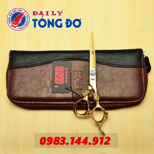 Bộ kéo cắt tỉa tóc KASHO Rồng Vàng Nhật Bản (Tặng Kèm Bao Da Đựng Kéo Cao Cấp + 2 Lược Toniguy) 24 - Keo Kasho Vang 1