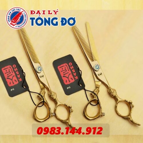 Bộ kéo cắt tỉa tóc KASHO Rồng Vàng Nhật Bản (Tặng Kèm Bao Da Đựng Kéo Cao Cấp + 2 Lược Toniguy) 16 - Keo Kasho Vang 5